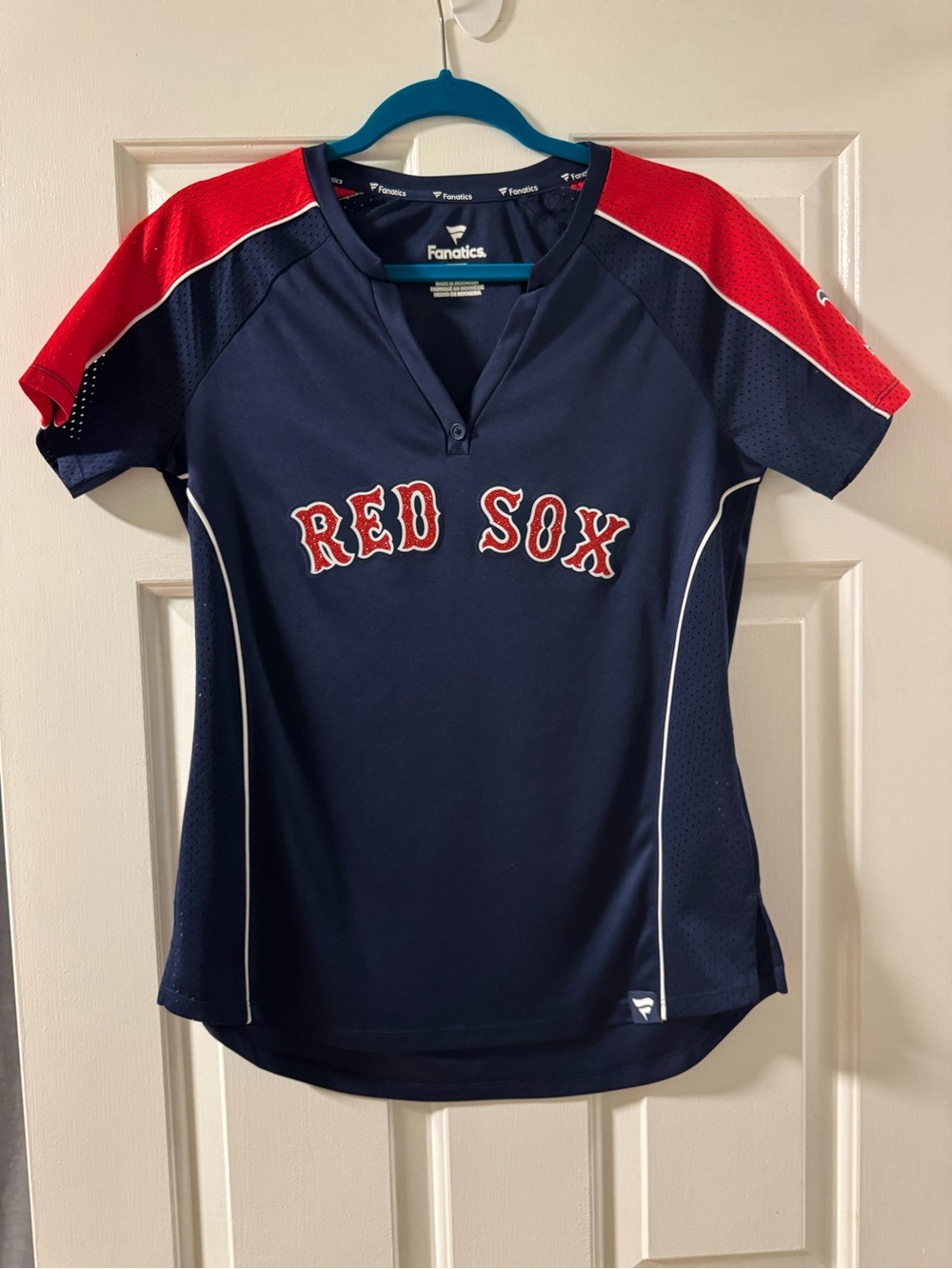 Fanatics Women’s Navy and Red Boston Red Sox Jersey Top